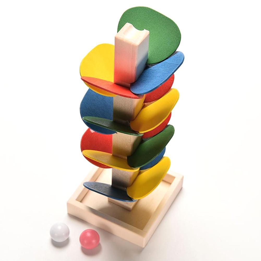 Wooden musical marble tree with cascading leaves