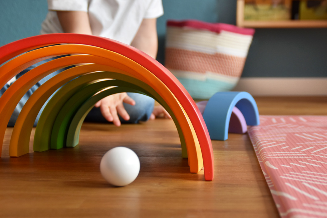 Natural wooden rainbow curves and arches