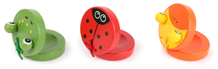 Wooden handheld castanet for toddlers