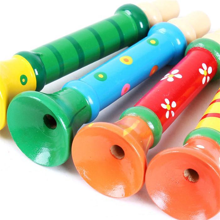 Decorative wooden trumpet instrument