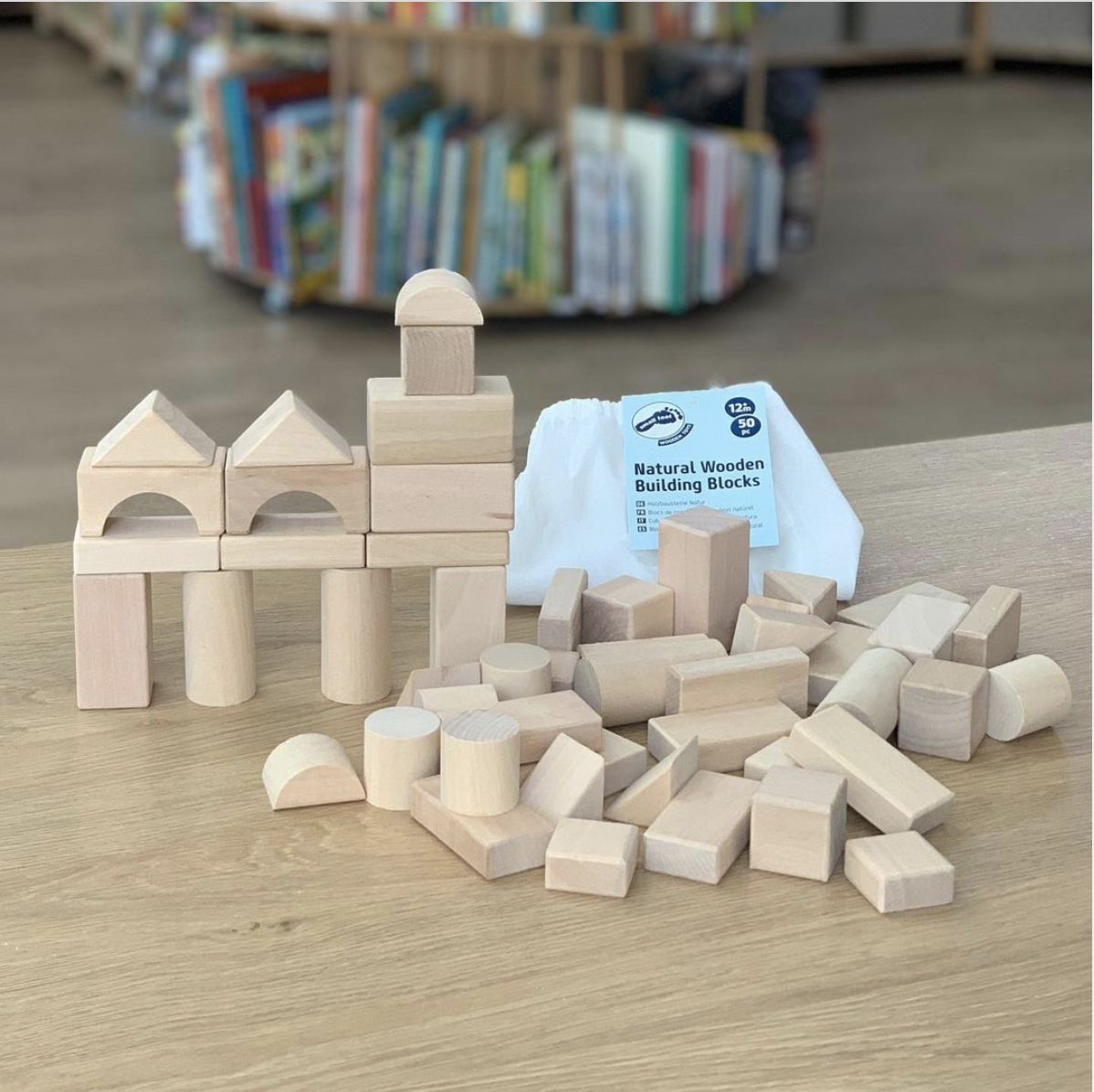 Wooden building blocks geometric constructions