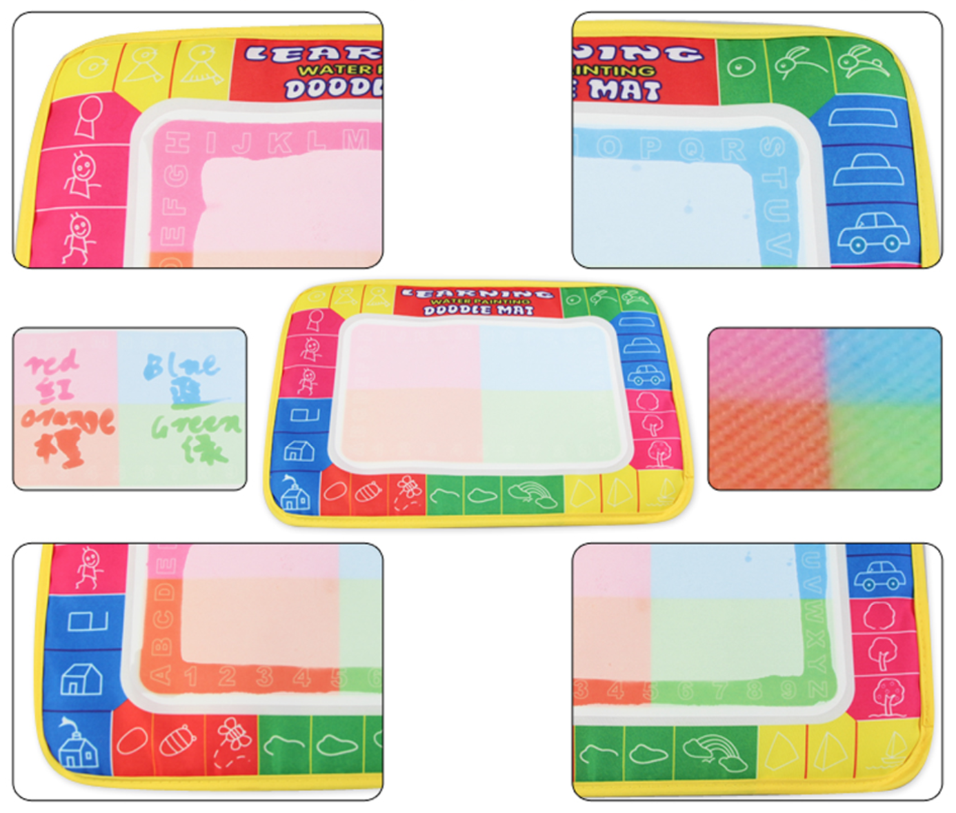 Children drawing on magic water doodle mat
