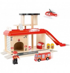 Wooden Fire Station Playset - Small World City