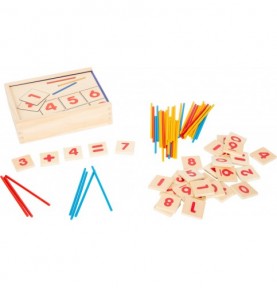 Wooden Arithmetic & Calculation Box with Counting Sticks