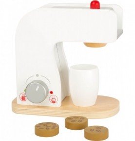 Wooden White Coffee Machine & Cups Pretend Play Set