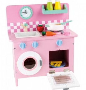 Classic Pink Wooden Play Kitchen & Accessories