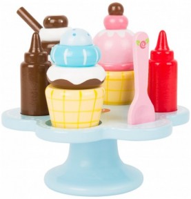 Blue Wooden Ice Cream Stand & Cones Playset - Medium