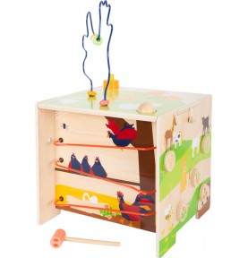Deluxe Farm Wooden XL Activity Cube & Stool