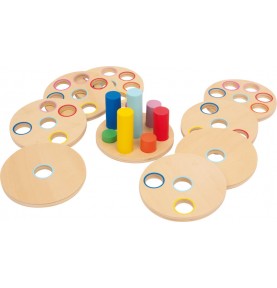 Logisteck 8-Column Wooden Colour Stacking Peg Base