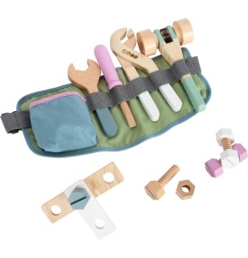 Children's Wooden Tool Belt with Handyman Tools