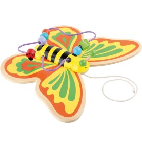 Wooden Pull-Along Butterfly with Flapping Wings