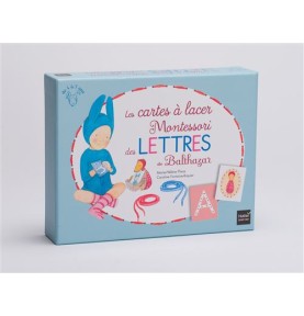 Montessori Alphabet Letter Wooden Lacing Cards Set