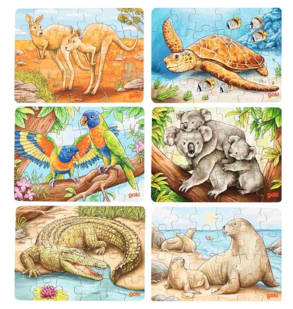 Mini Wooden Australian Animals Jigsaw Puzzle - 24 Pieces