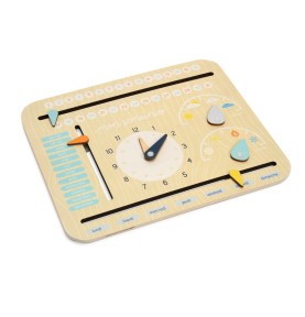Wooden Learning Calendar & Teaching Clock Board