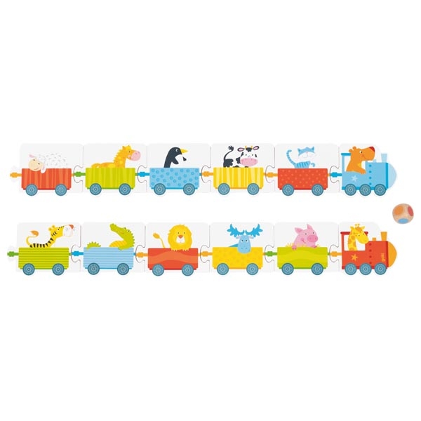 Wooden Dice Game – Animal Trains with a Colour Dice - View 3