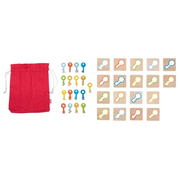 Montessori Feely Bag Game – 18 Wooden Keys to Match - View 2