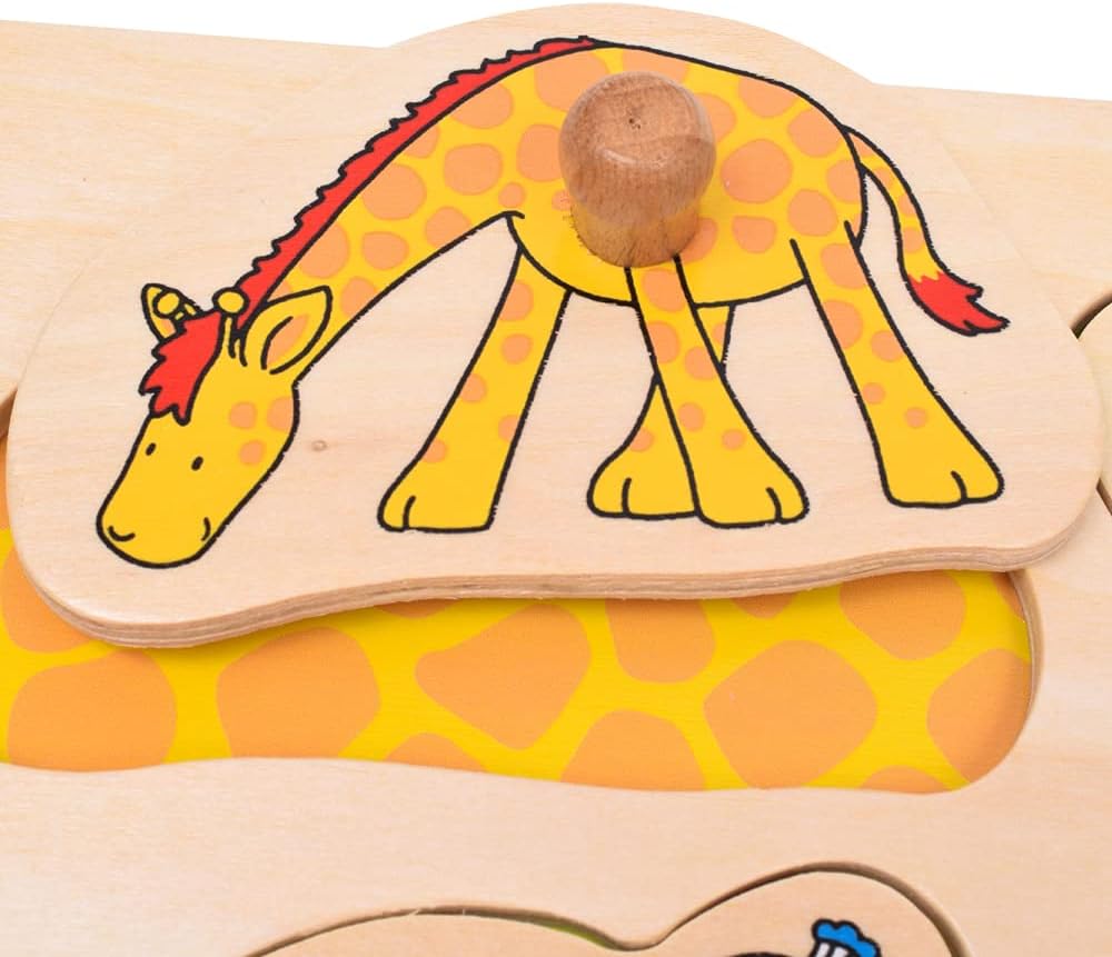 Wooden Montessori Knob Puzzle – 9 Animals with Hidden Patterns - View 5