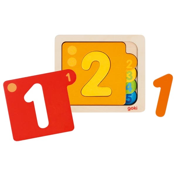 Montessori Wooden Number Puzzle – 5 Layers, Numbers 1 to 5 - View 2