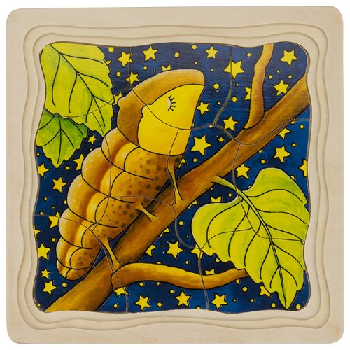 Wooden Caterpillar Puzzle – Butterfly Life Cycle in 4 Layers - View 3
