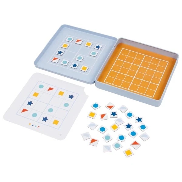 Magnetic Sudoku for Kids – Metal Tin, 36 Shape Pieces & 25 Cards - View 2